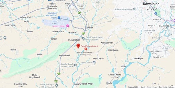 Faisal Town Phase 2 islamabad Location access via motorway M2