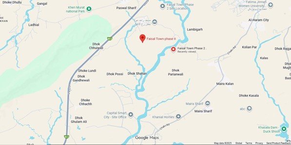 Faisal Town Phase 2 islamabad Location access via Thalian Interchange