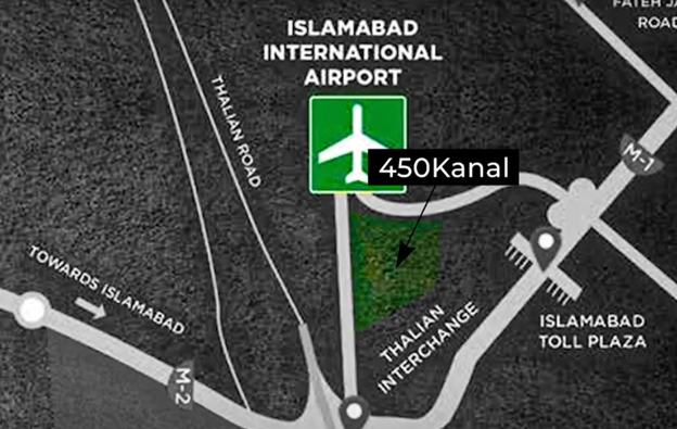 Faisal Town Phase 2 location from Islamabad International Airport