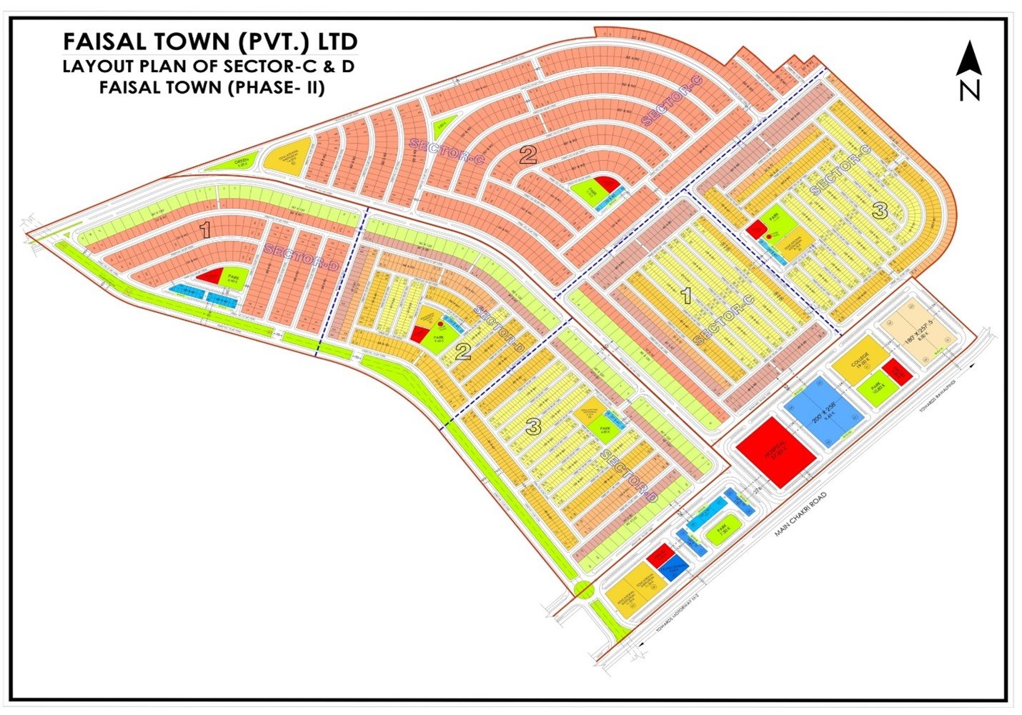 Faisal Town Phase 2 Sector C and D layout plan