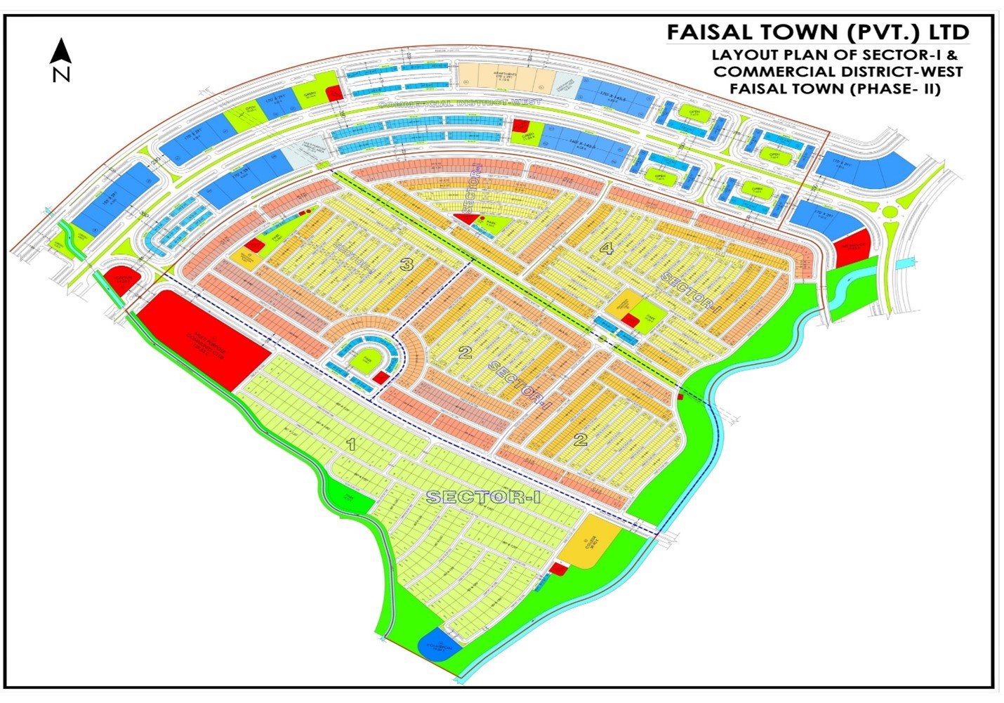 Faisal Town Phase 2 Sector I and Commercial District West
