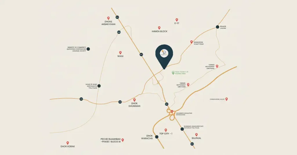 Faisal Town Islamabad Phase 1 location
