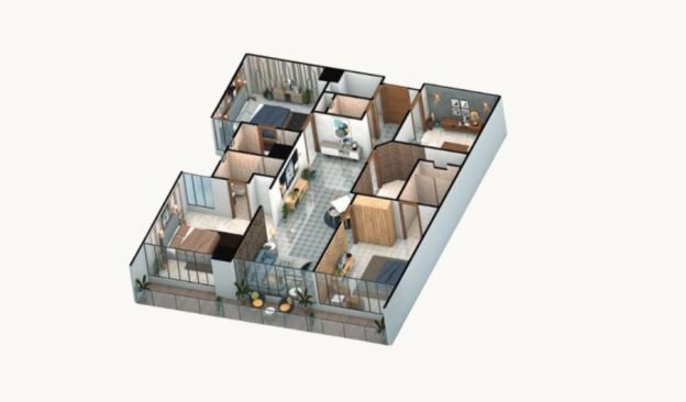 Faisal Jewel Three Bedroom Apartment Layout Plan