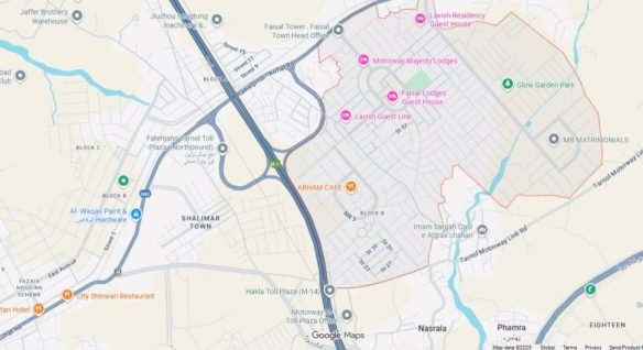 Faisal Town Block B map