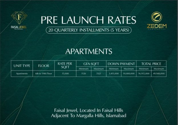 Faisal Jewel Apartment Payment Plan