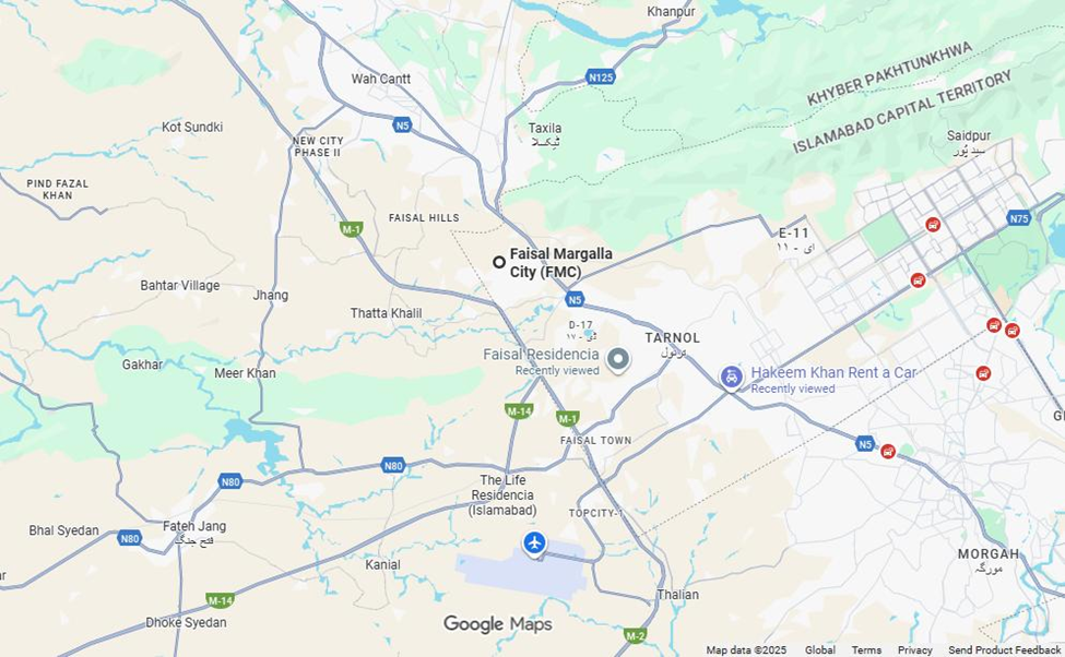 Faisal Margalla City Location